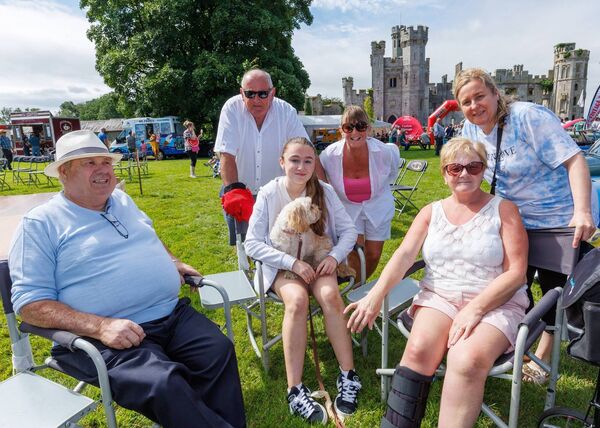 Bob and Rachel Kinsella, Holly O’Neill and her dog Roxie, Joyce Sweeney and John and Ursula Russell at Carlow Vintage and Classic Car Club Show in Duckett's Grove Photos: michaelorourkephotography.ie
