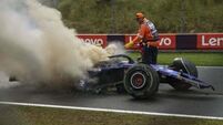 Williams driver Logan Sargeant jumps from burning car in Dutch GP final practice