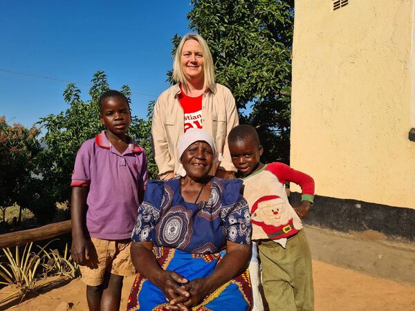 Gillian Porter with Loveness Chapano and two of her grandchildren Gillian Porter with Loveness Chapano and two of her grandchildren