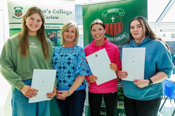 Niamh Broderick (principal) with Isabella O’Byrne, Bronagh Nolan and Ashlinn Brennan. Photo: michaelorourkephotography.ie