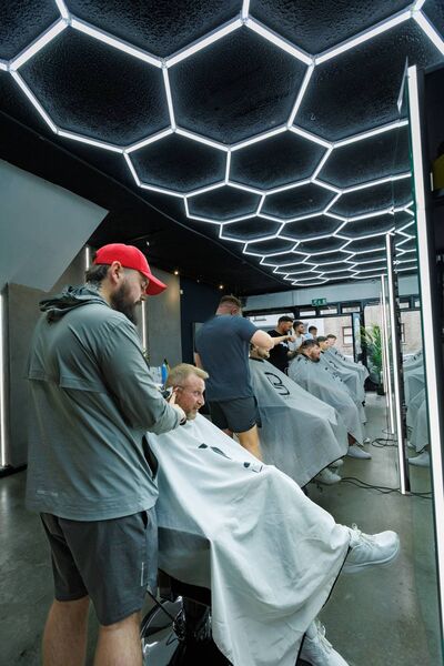 In the chairs - clients at The Lad Pad Barbershop