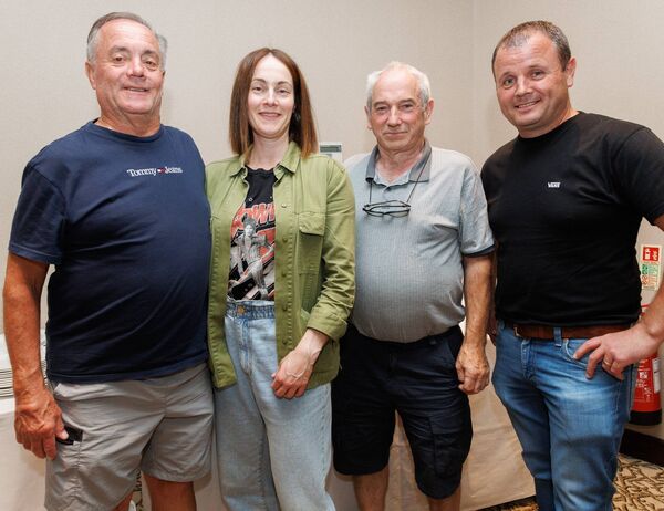 Jack and Roisín Coogan, Martin Cummins and Paddy Howard were pictured at the money collection evening in the Seven Oaks Hotel for the final Cork to Carlow Cycle. Photo: michaelorourkephotography.ie