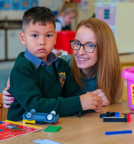 Newtown Dunleckney teacher Julieann Nolan with junior infant Luca 