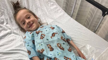 Little Roxanne returns home after vital surgery in the USA