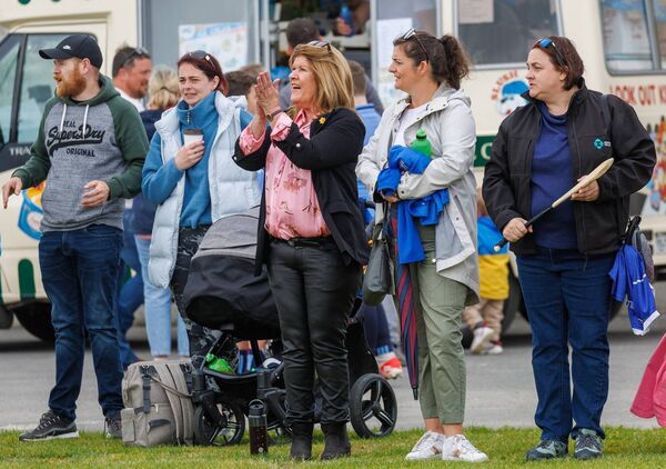 Cheering on the players during the Teammate's Forever Challenge in remembrance of Eoghan &amp; Ruari Chada at Ballinkillen Hurling Club.