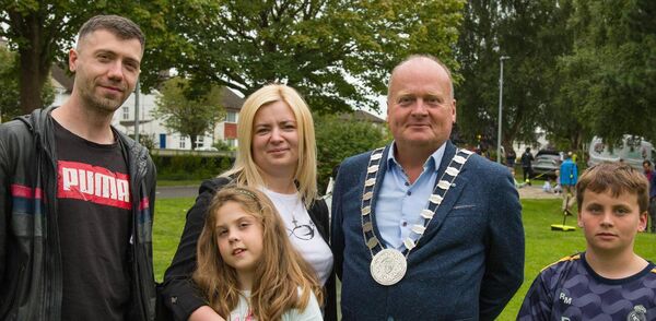Levente Kósp, Jolanta Iwanik and Olivia Kósp with cathaoirleach Fergal Browne and Fionn Browne Levente Kósp, Jolanta Iwanik and Olivia Kósp with cathaoirleach Fergal Browne and Fionn Browne