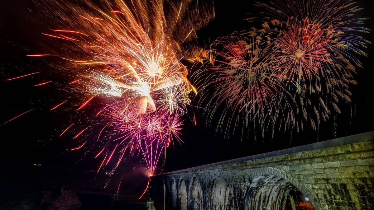 Fireworks over New Year’s Eve celebrations in Borris
