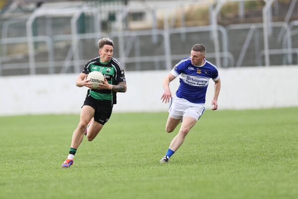 Bagenalstown Gaels' Shane Clarke on the ball during last weekend's defeat to Old Leighlin Photo: Pat Ahern
