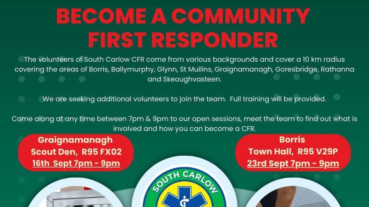 South Carlow first responder group is seeking new volunteers