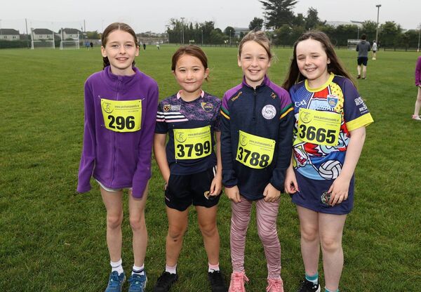 Smiling friends before the Setanta 5K Fun Run on Sunday were Evie May Gammell, Pepi Rose Kavanagh, Elizabeth Rose Hanwinne and Tess Kelly Kavanagh. Smiling friends before the Setanta 5K Fun Run on Sunday were Evie May Gammell, Pepi Rose Kavanagh, Elizabeth Rose Hanwinne and Tess Kelly Kavanagh.