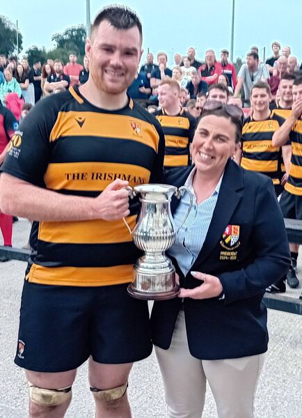 Captain John Lyons with new Carlow President Muireann O'Toole Brennan