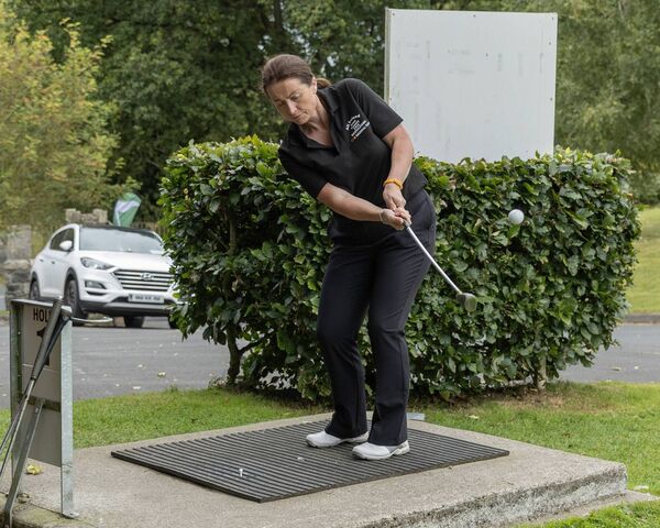 Bagenalstown's Hillary Walsh tees off Photo: Thomas Nolan Photography. Bagenalstown's Hillary Walsh tees off Photo: Thomas Nolan Photography.
