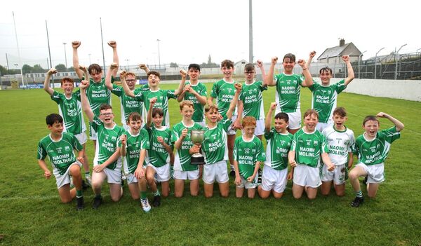 St Mullins celebrate their county title win Photo: Pat Ahern