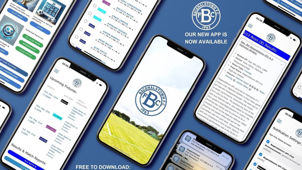 Bagenalstown AFC announce the launch of a new smartphone app 