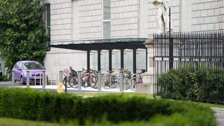 Leinster House bike shelter was delayed due to concerns over removal of parking spaces for politicians