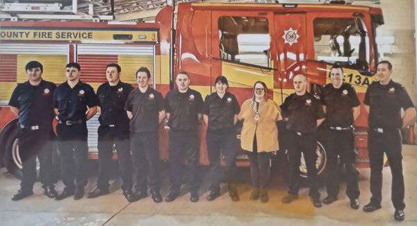 Robert Deegan, second from left, poses with his colleagues at the Athy Fire Station Robert Deegan, second from left, poses with his colleagues at the Athy Fire Station