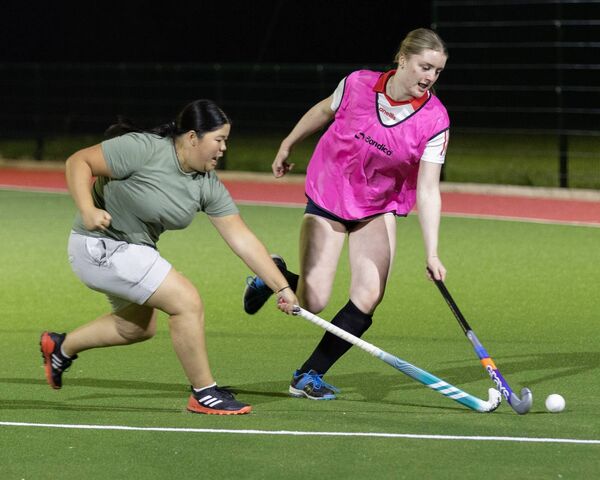 Some action from the Carlow u18 ladies hockey team training session. Photo: Thomas Nolan Photography. 