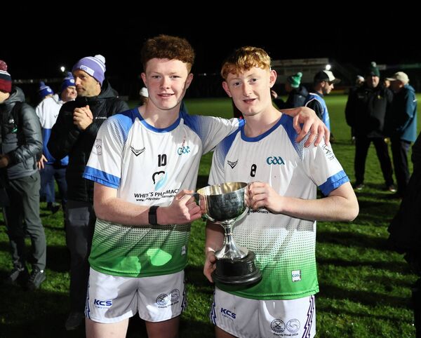 Peter Lynch and Seanie McMahon celebrate Carlow Town/Setanta winning the under 16 'A' hurling final Photo:Pat Ahern Peter Lynch and Seanie McMahon celebrate Carlow Town/Setanta winning the under 16 'A' hurling final Photo:Pat Ahern