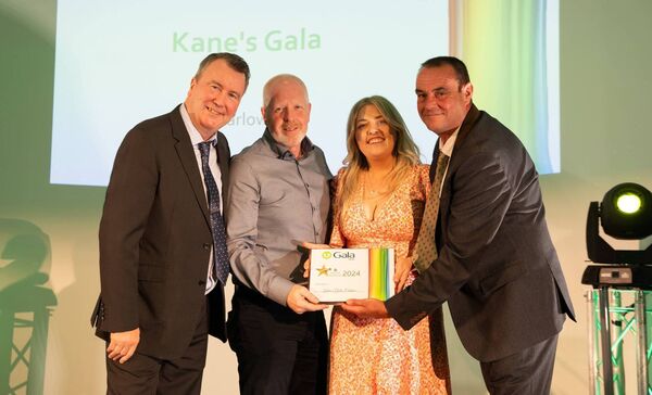Terry Kane (second left) and Kim Bermingham from Kane's Gala, with Ben McGinn and Tom Hardiman from Gala Retail 