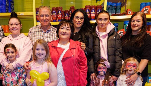 Veronica Maher a 40 year customer of SuperValu Carlow with her husband Gerry and family at the official opening Veronica Maher a 40 year customer of SuperValu Carlow with her husband Gerry and family at the official opening