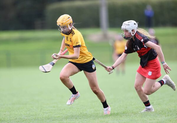 Aimie Nolan from Myshall is chased by MLR's Alice Dalton in the first half. Aimie Nolan from Myshall is chased by MLR's Alice Dalton in the first half.
