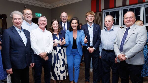 Catherine Callaghan is joined by Jennifer Carroll MacNeill,  Phil Hogan, cllrs Fergal Browne (Cathaoirleach Carlow County Council), Michael Doran, Paul Doogue, Ben Ward, Tommy Kinsella and former TD John Paul Phelan