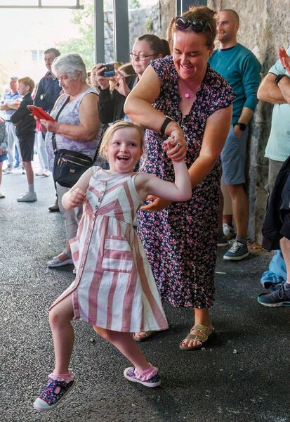 Brenda O’Reilly and her daughter Niamh dancing to the music of Roisin Dubh in The Exchange, Carlow as part of Culture Night 2024