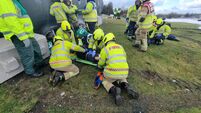 Dramatic scenes on Mount Leinster for staged plane crash