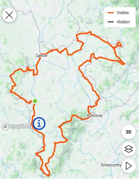 Paschal cycled right around the border of the entire county over two days Paschal cycled right around the border of the entire county over two days