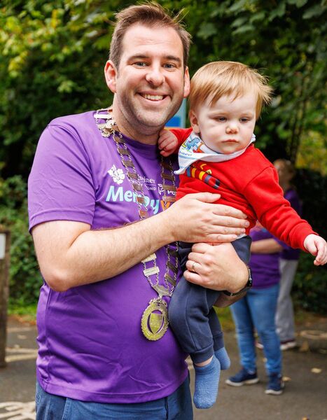 Mayor of Caerlow cllr Fintan Phelan and his son John