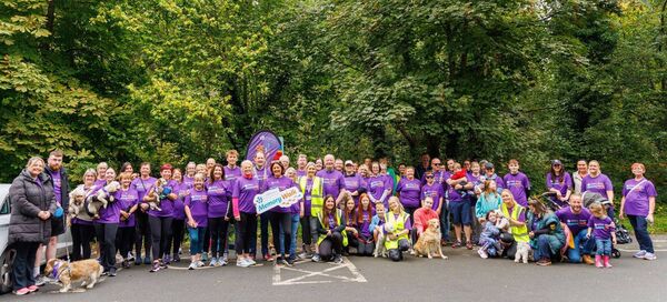 The group of walkers pictured at the start of the Alzheimer Society of Ireland Memory Walk in Oak Park, Carlow Photos: michaelorourkephotography.ie