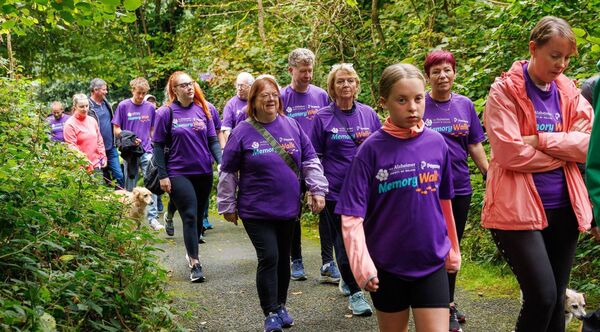 Participants in the Alzheimer Society of Ireland Memory Walk in Oak Park, Carlow 