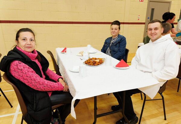At Ballon Community Centre's celebrations Alex and Helena Kolemni and Iryna Zhuhan At Ballon Community Centre's celebrations Alex and Helena Kolemni and Iryna Zhuhan