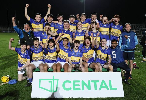 The Ballinkillen Minor hurling team celebrate winning the CENTAL ' B' final against Naomh Eoin Photo: Pat Ahern