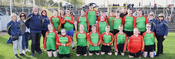The players from St Laserian's School with coaches and school staff at Netwatch Cullen Park The players from St Laserian's School with coaches and school staff at Netwatch Cullen Park