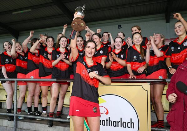 Captain Caoilfhionn Lawler lifts the minor trophy Photo: Pat Ahern Captain Caoilfhionn Lawler lifts the minor trophy Photo: Pat Ahern