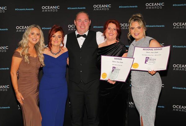 Olivia's Hair Studio scooped the Salon of the Year award for the Leinster area. Pictured are Bernadette Sinnott, Michelle Moore, Michael Donegan, owner Olivia Donegan and her daughter Rebecca Donegan 