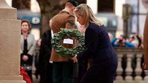 O’Neill lays wreath at Cenotaph in Belfast on Remembrance Sunday O’Neill lays wreath at Cenotaph in Belfast on Remembrance Sunday