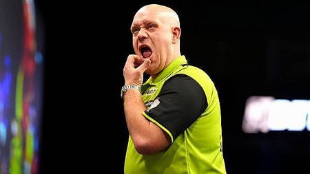 Michael van Gerwen out of Grand Slam as Luke Littler almost hits nine-darter