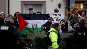 Police officers injured during protest as Hillary Clinton visited Belfast Police officers injured during protest as Hillary Clinton visited Belfast