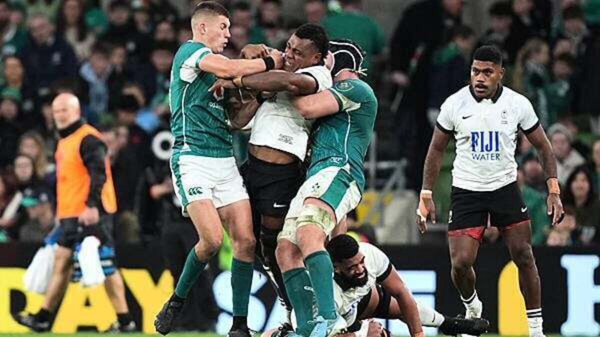 Fiji boss claims Sam Prendergast escaped red card due to ‘wearing green jersey’