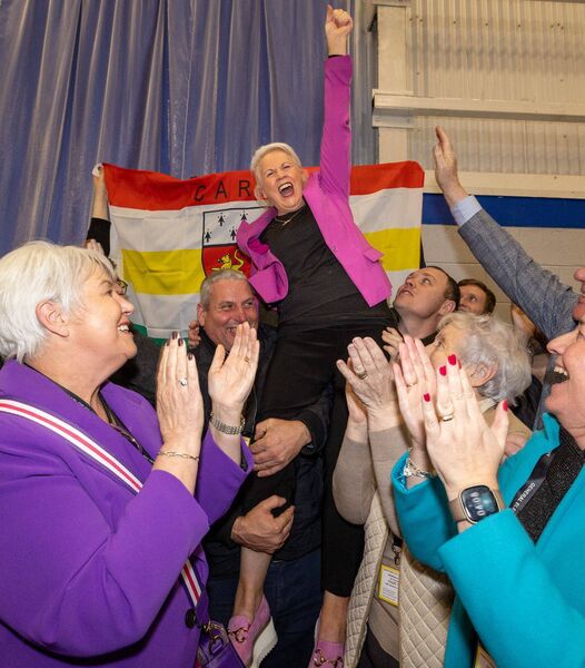 Jennifer Murnane O'Connor celebrates with family and supporters after being re-elected