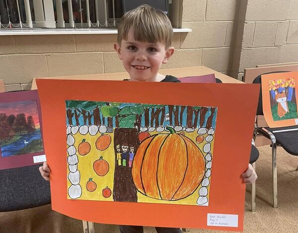 James Haicéad displays his winning painting