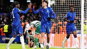 Hat-trick helps Chelsea power on in Europe with Shamrock rout
