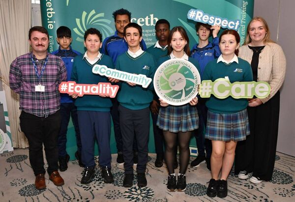 Tyndall College student council members with their teachers Ian Kelly and Anna Cummins