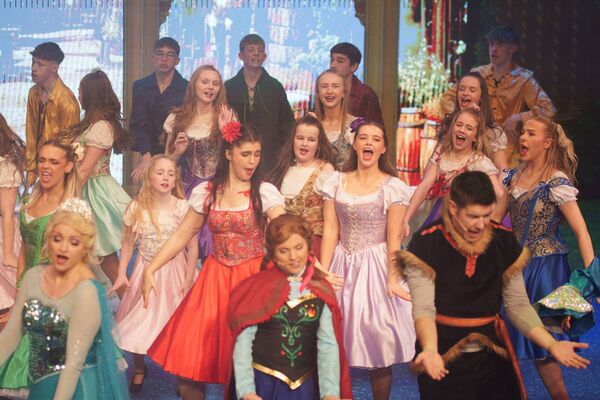 Some of the Carlow cast on stage at the Olympia