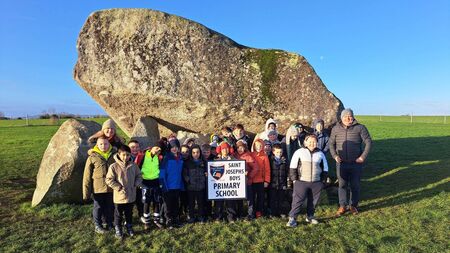 Pupils check out Browneshill Dolmen
