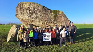 Pupils check out Browneshill Dolmen