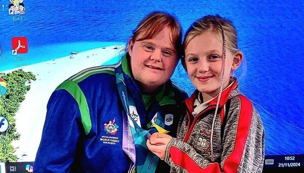 Special Olympian Michelle Kenny also visited the school