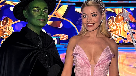 Holly Willoughby dons pink for Wicked style on Dancing On Ice